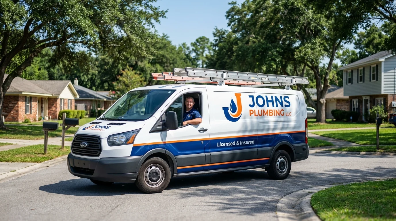 Johns Plumbing LLC service van in Cape Canaveral, FL