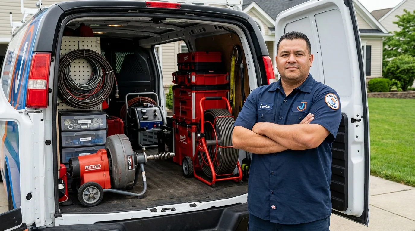 Professional drain cleaning equipment and Johns Plumbing LLC plumber in Cape Canaveral
