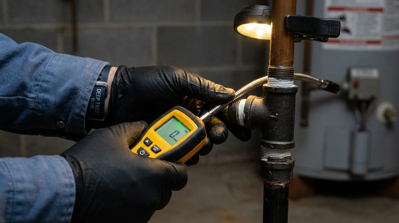 Gas leak detection with electronic sniffer by Johns Plumbing LLC in Cape Canaveral